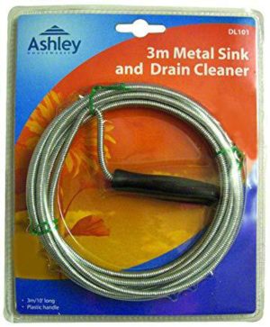 3 METRE METAL BLOCKED DRAIN UNBLOCKER WASTE PIPE CLEANER