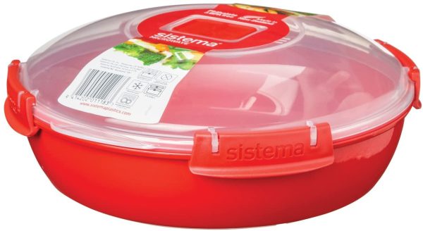 SISTEMA ROUND MICROWAVE DISH RED 1.3 LITTER