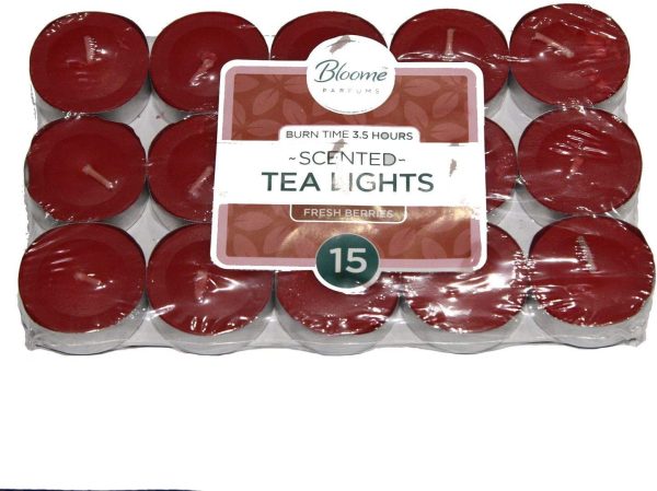 BLOOME ASSORTED PARFUMS SCENTED TEA LIGHT CANDLE PACK OF 15