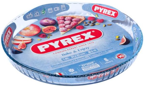 PYREX BAKE & ENJOY GLASS FLAN DISH HIGH RESISTANCE 30 CM