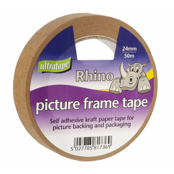 RHINO BROWN PAPER PICTURE FRAME / FRAMER TAPE 24MM X 50M