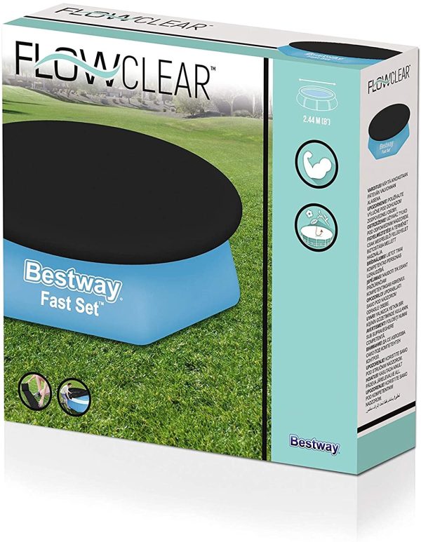 BESTWAY FLOWCLEAR COVER FOR FAST SET POOLS BLACK 8 FT