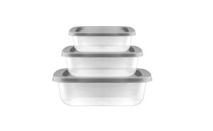 12BEAUFORT NESTABLE RECTANGULAR FOOD STORAGE CONTAINERS PACK OF 3