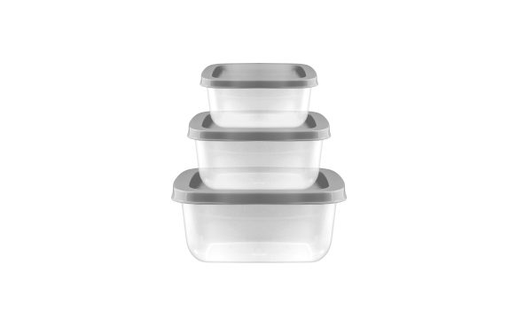 BEAUFORT NESTABLE SQUARE FOOD STORAGE CONTAINERS PACK OF 3