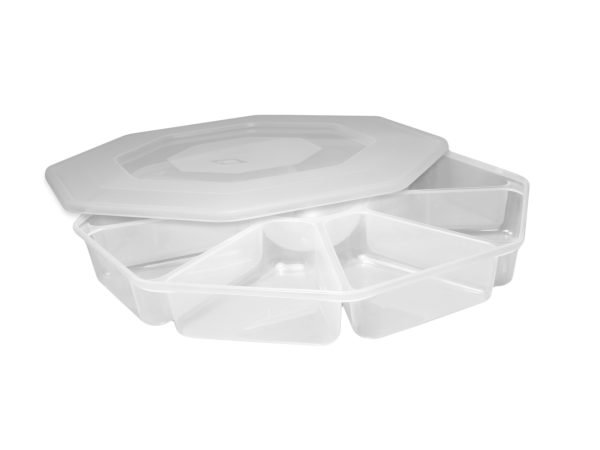 BEAUFORT 8 COMPARTMENT NIBBLES SERVING TRAY WITH LID