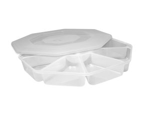 BEAUFORT 8 COMPARTMENT NIBBLES SERVING TRAY WITH LID