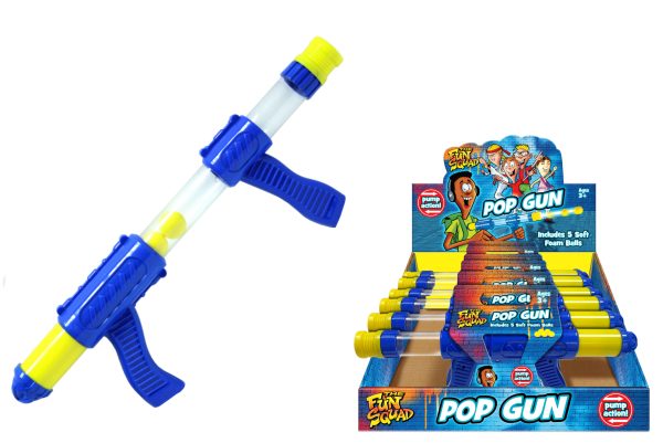 THE FUN SQUAD POP GUN WITH 5 FOAM BALLS