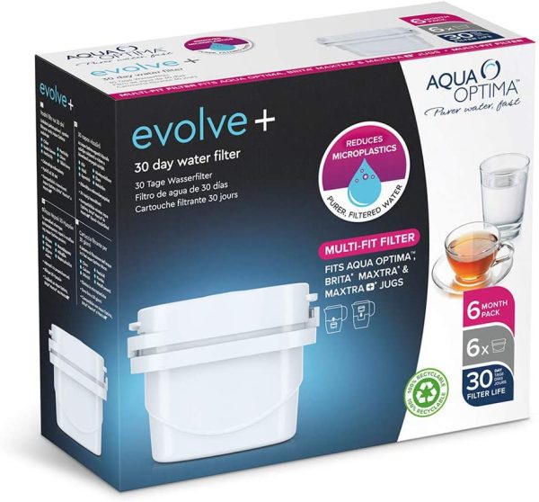 AQUA OPTIMA EVOLVE PLUS PACK OF 6 30 DAY WATER FILTER CARTRIDGE