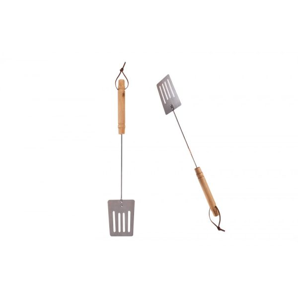 RSW BBQ TURNER 43CM WOOD HANDLE WITH CARRY STRAP