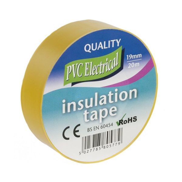 19MM X 20 METRE ELECTRICAL INSULATION TAPE YELLOW