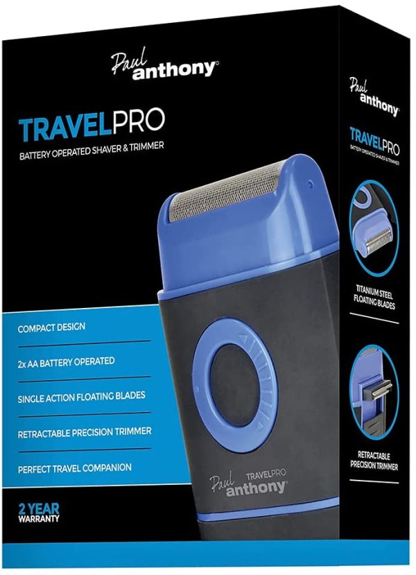 PAUL ANTHONY TRAVEL PRO SHAVER BATTERY OPERATED