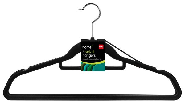 HOME+ NON-SLIP VELVET SUIT / CLOTH HANGERS PACK OF 3