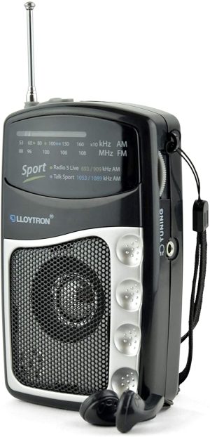 LLOYTRON ENTERTAINER AM / FM BAND PERSONAL SPORTS RADIO WITH EARPHONES