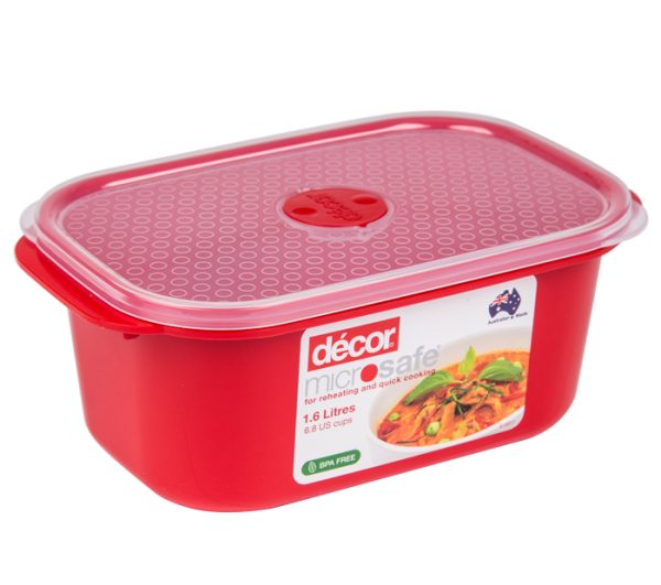 DECOR MICROSAFE OBLONG COOKING CONTAINER 1.6L