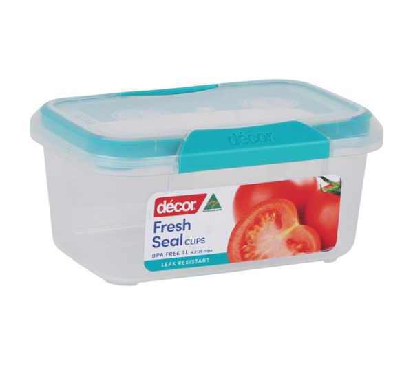 DECOR FRESH SEAL CLIPS OBLONG CONTAINER 1L