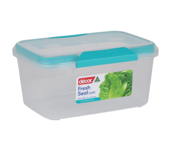 DECOR FRESH SEAL CLIPS OBLONG CONTAINER 3L