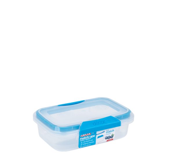 DECOR MATCH-UPS CLIPS OBLONG CONTAINER 600ML - BLUE