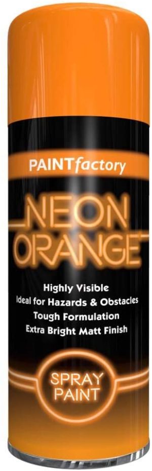 PAINT FACTORY ALL PURPOSE NEON ORANGE SPRAY PAINT 400ML