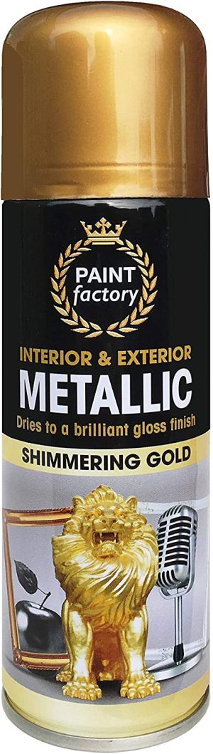 PAINT FACTORY ALL PURPOSE GOLD METALIC 200ML SPRAY PAINT