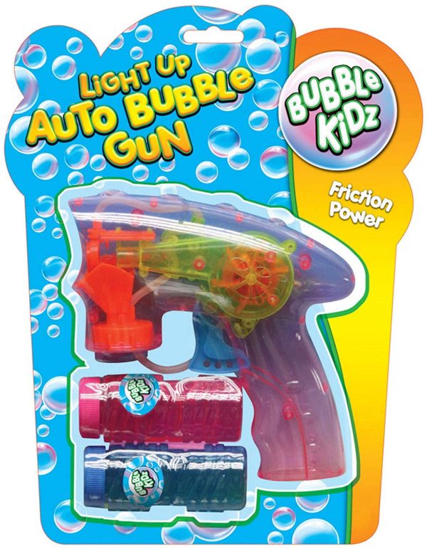 BUBBLE KIDZ AUTO GUN WITH BUBBLE TUBS ASSORTED COLOURS