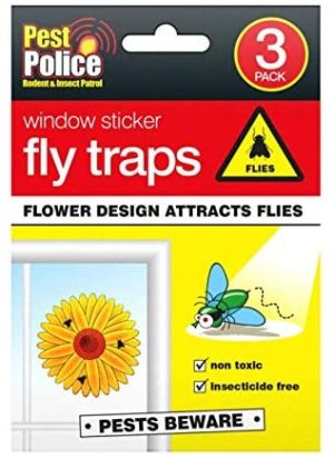 PEST POLICE FLY WINDOW STICKER / TRAPS PACK OF 3