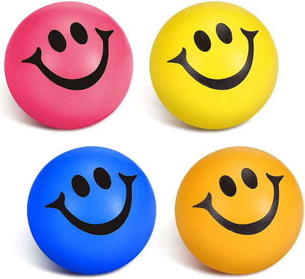 12 PIECES HAPPY SMILEY FUNNY FACE STRESS BALLS