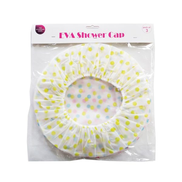 THE ACCESSORY SHOP EVA SHOWER CAP PACK OF 3