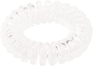 PRETTY SPIRAL HAIR BOBBLES CLEAR / BLACK / BROWN ASSOTED COLOUR