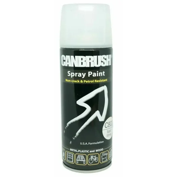 MULTI PURPOSE CANBRUSH C802 SATIN WHITE SPRAY PAINT 400ML