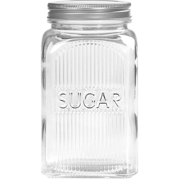 TALA 1.25L SUGAR CLEAR GLASS STORAGE CONTAINER SCREW TOP