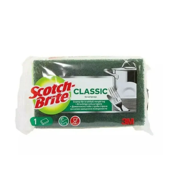 SCOTCH SCOTCH BRITE CLASSIC SPONGE SCOURER GREEN