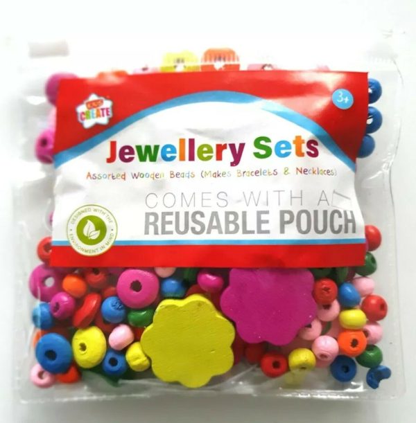 PACK OF MIXED JEWELLERY WOODEN BEADS