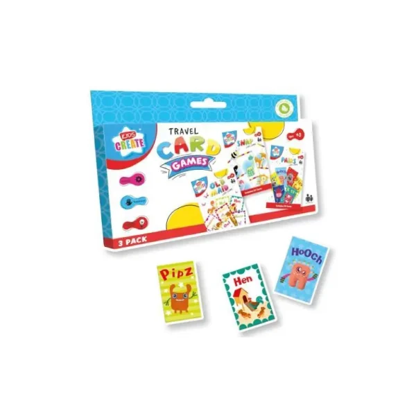 KIDS CREATE ASSORTED CLASSIC TRAVEL CARD GAMES PACK OF 3