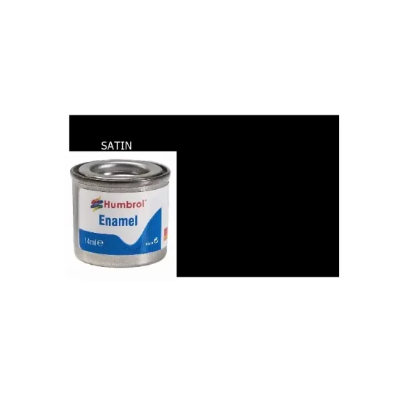 HUMBROL NO.85 COAL BLACK SATIN FINISH ENAMEL PAINT 14ML AA0936