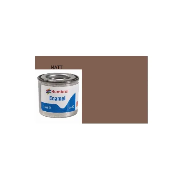 HUMBROL NO.186 BROWN MATT FINISH ENAMEL PAINT 14ML AA6224