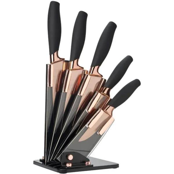 TAYLOR'S EYE WITNESS BROOKLYN ROSE GOLD 5PC KNIFE BLOCK SET