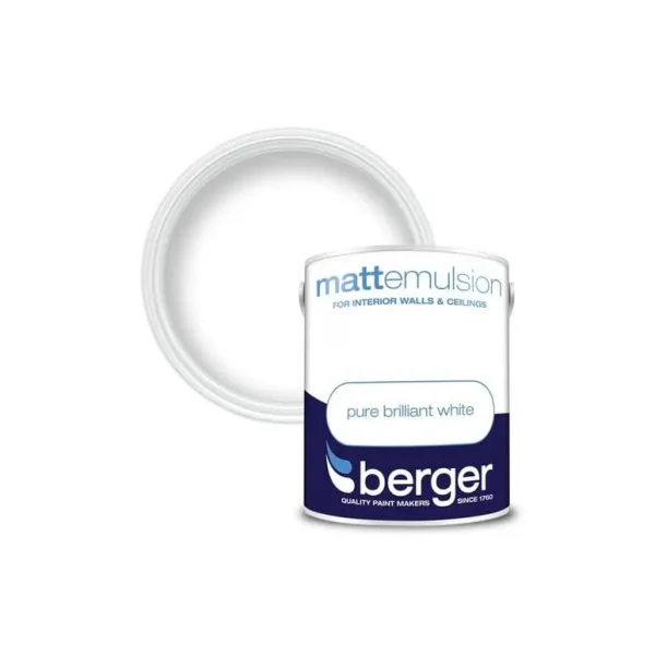 BERGER MATT EMULSION PURE BRILLIANT WHITE 5L