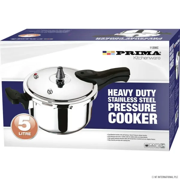 PRIMA HEAVY DUTY STAINLESS STEEL PRESSURE COOCKER 5 LITRE