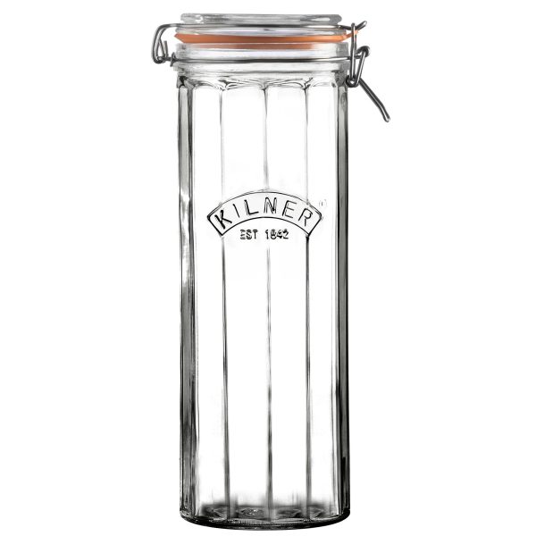 KILNER FACETTED CLIP TOP JAR 2.2 LITRE