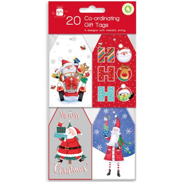 GIFTMAKER SANTA & FRIEND CHRISTMAS GIFT TAGS PACK OF 20