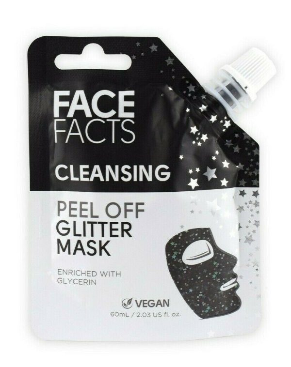 FACE FACTS CLEANSING PEEL OFF BLACK GLITTER MASK 60ML