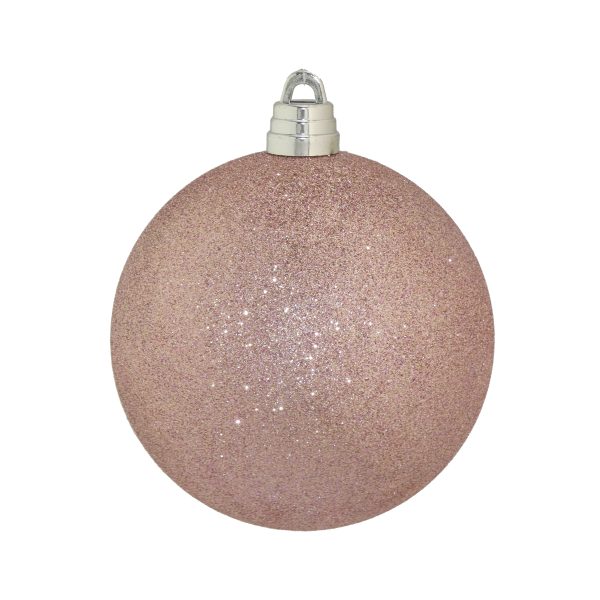 GIANT PEACH GLITTER BAUBLE 150MM