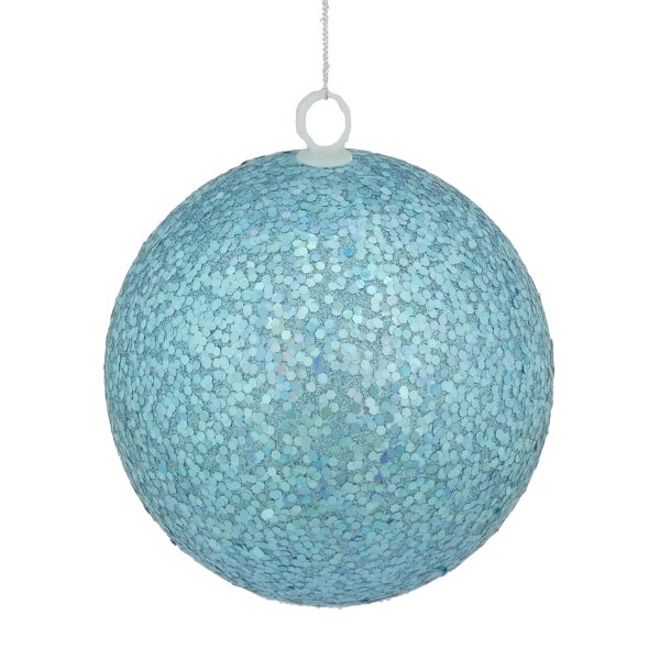 GIANT ICE SNOW GLITTER FOAM BAUBLE 150MM