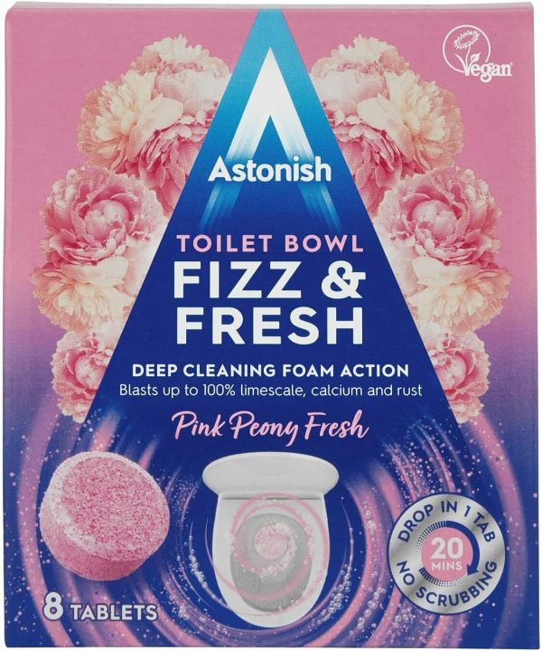 ASTONISH FIZZ & FRESH TOILET BOWL TABS PACK 8'S JANITORIAL CLEANING PRODUCTS