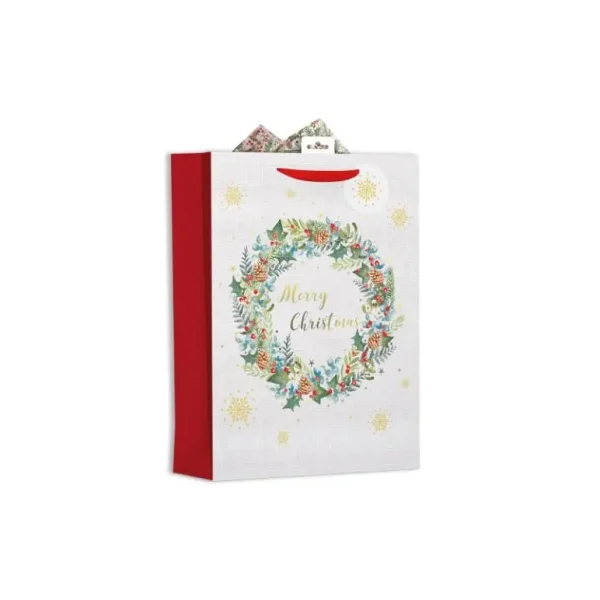 GIFT MAKER EXTRA LARGE CHRISTMAS GIFT BAG - WREATH