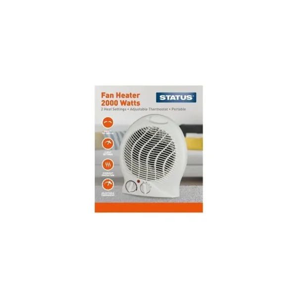 STATUS UPRIGHT FAN HEATER WITH THERMOSTAT 2000 WATTS