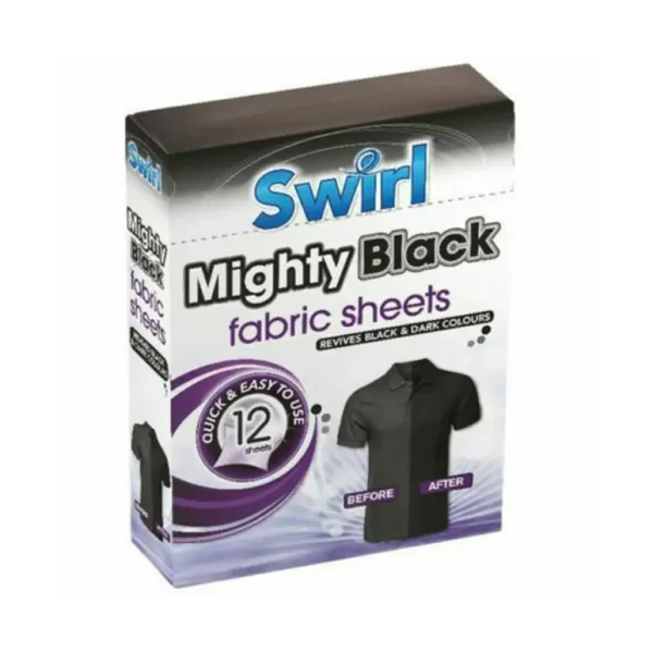 SWIRL MIGHTY BLACK FABRIC 12 SHEETS