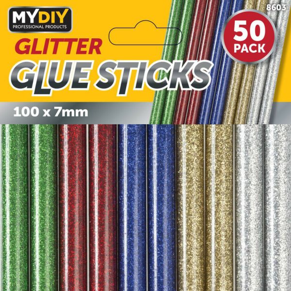 PACK OF 50 GLITTER GLUE STICK FOR ELECTRIC HOT MELT MINI GLUE GUN 7MM