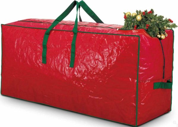 CHRISTMAS GIFT PAPER STORAGE BAG RED WITH HANDLE 125X40X45