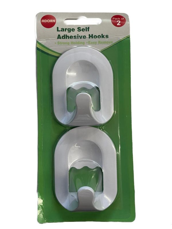 ADORN LARGE SELF ADHESIVE HOOKS PACK OF 2